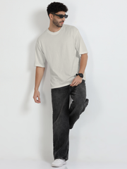 Mens Solid Oversized T Shirt  -  Crew Neck