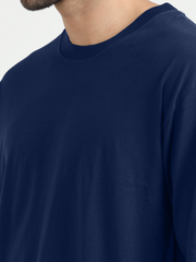 Mens Solid Oversized T Shirt  -  Crew Neck